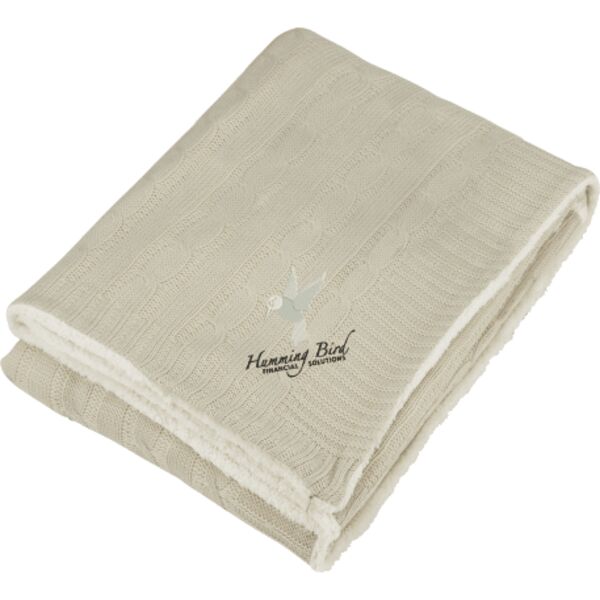 Field & Co.® Cable Knit Sherpa Blanket with Card Thumbnail
