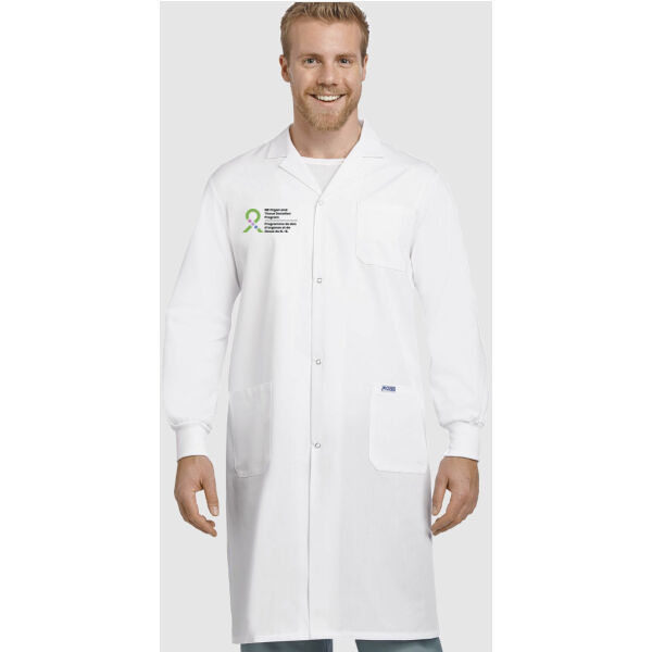 Full Length Unisex Snap Lab Coat with Knitted Cuffs * Embroidered Logo* Thumbnail